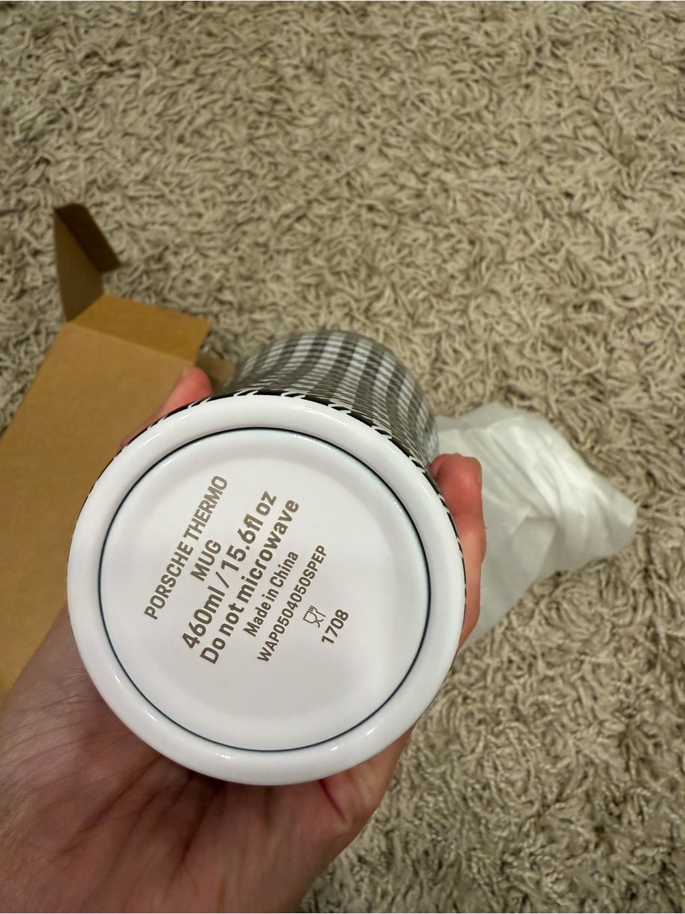 Porsche Houndstooth Pepita thermos cup New In Box - Picture 5 of 6
